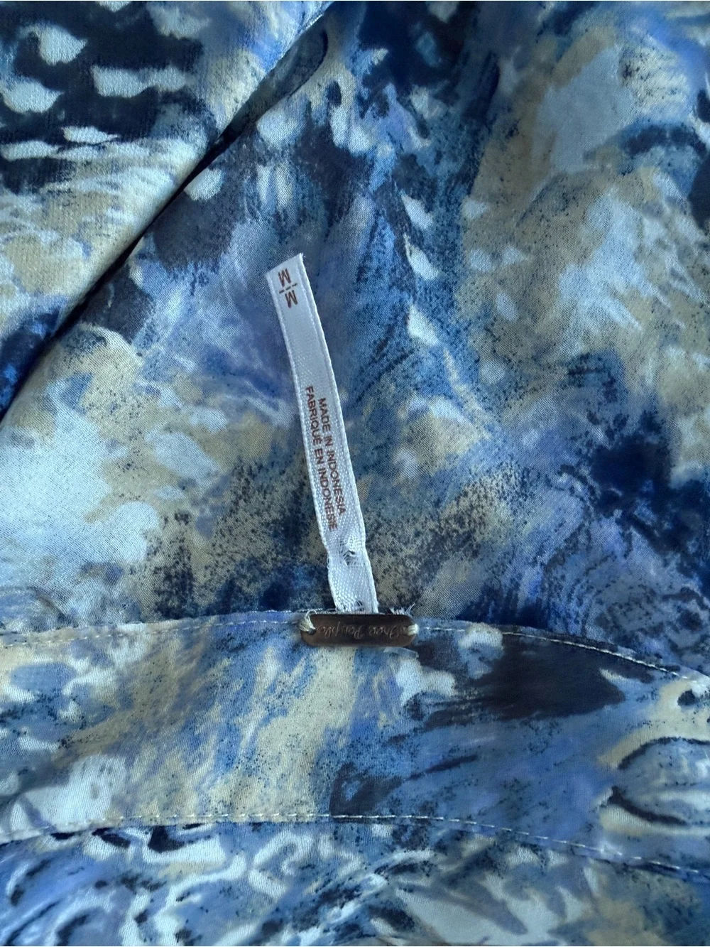 Free People Blue Multi-Print Button-Down Shirt